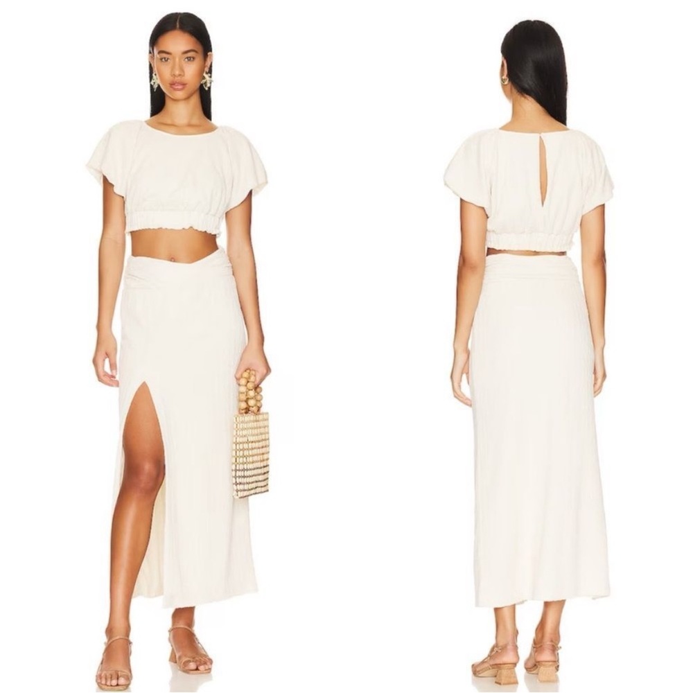 Free People Cream Skirt Set